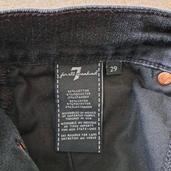 7 for All Mankind Slimmy Jeans Men's 29 Black Luxe Performance Slim Straight Leg - Picture 8 of 16
